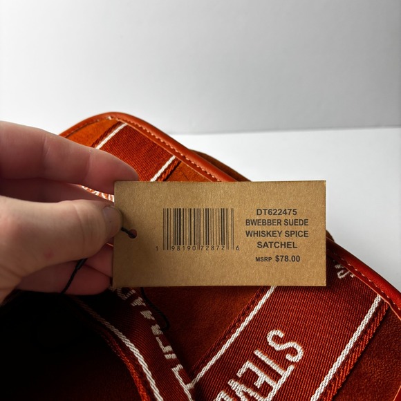 Steve Madden NWT Bwebber Suede Whiskey Spice Satchel Crossbody New - Picture 4 of 6